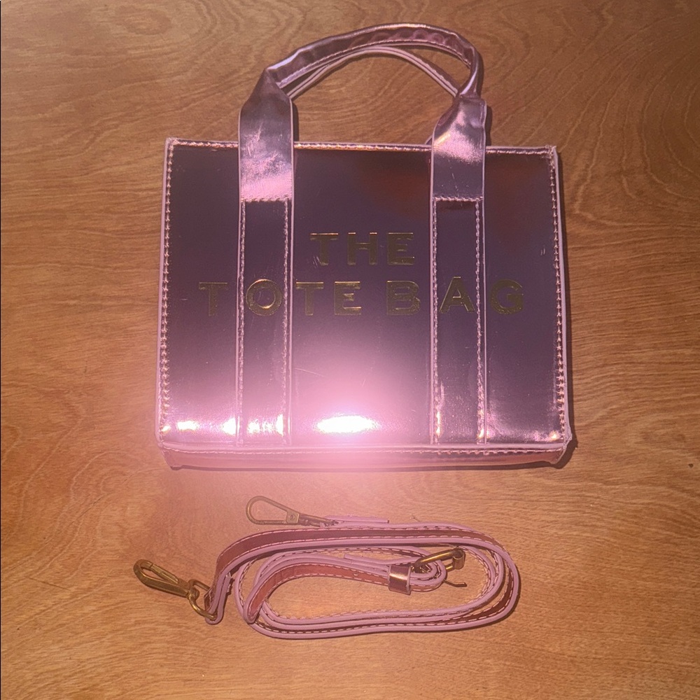 Fashion Metallic Pink Mini Tote Bag - Picture 5 of 13